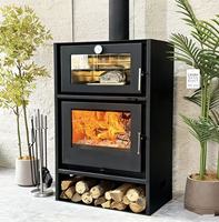 Poêle à bois en acier pour intérieur avec four de cuisson, fonctionnement sûr, chauffage domestique efficace, préparation de repas simplifiée