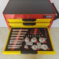 Gabinete de Herramientas Personalizado para Reparación de Automóviles, Carro de Herramientas de Hierro con 3 Cajones, Sistema de Almacenamiento para Taller y Garaje con Capacidad de Carga de 300 kg y Cerradura, 158 Piezas
