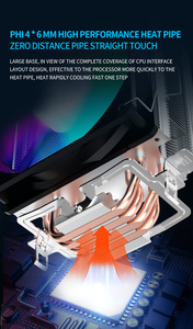 Usine en gros bas prix 4PIN refroidisseur de processeur ventilateur P22 P2 refroidisseur d'air d'ordinateur couleur fixe vente chaude jeu PC ventilateur <span class=keywords><strong>CPU</strong></span> INTEL AMD - Product Image 4