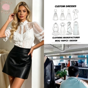 Blusa de encaje con cuello alto y mangas cortas abullonadas para mujer, elegante, ajustada, para fiesta, estilo vintage, para uso diario. - Product Image 1
