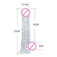 Dildo Realista Transparente Pequeño de 6 Pulgadas al por Mayor - Pene Artificial Delgado, Suave, Impermeable, con Ventosa, Juguete Sexual Anal para Parejas