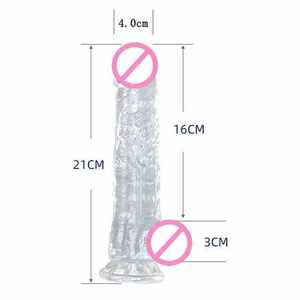 Großhandel 6-Zoll Kleiner Transparenter Realistischer Dildo - Schlanker Künstlicher <span class=keywords><strong>Penis</strong></span> Weich Wasserdicht Saugnapf G-Punkt Anal Sextoy für Paare - Product Image 6