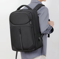 Sac de voyage d'affaires léger, extensible et imperméable pour hommes avec port USB, sac à dos pour ordinateur portable en tissu Oxford de 15,6 pouces