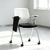 Chaise de formation pliable à roulettes, directement de l'usine, pour salle de classe, salle de formation, chaise d'étude avec tablette d'écriture