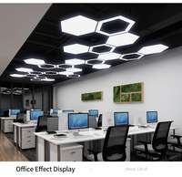 Suspension LED linéaire hexagonale 4FT 30W 40W, boîtier en tôle d'acier, éclairage commercial pour bureau