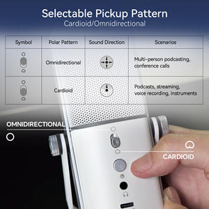 CMTECK XM600 RGB Iluminación USB Micrófono de condensador con cable Micrófono de grabación omnidireccional para estudio de juegos Grabación de podcasting - Product Image 6