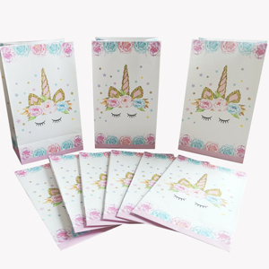 Sacchetti regalo di carta unicorno borsa per feste festa di unicorno Baby Shower decorazioni per il compleanno scatola di caramelle bomboniere evento Suministros Para Fiestas - Product Image 1