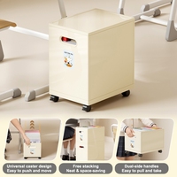 UFORU Conteneur de rangement de bureau en plastique grande capacité avec couvercle, boîte de rangement mobile sous le bureau avec roulettes pour fournitures domestiques