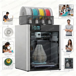 Máy in 3D phiên bản quốc tế Bambo H2S, độ rung thấp, bề mặt in mịn, dành cho sản xuất mẫu thủ công mỹ nghệ. - Product Image 5