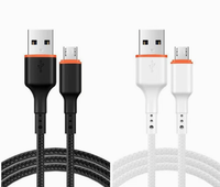 Kabel Data Multi-Konektor Tipe-C Micro USB untuk Ponsel, Pengisian Cepat 2A, Bahan PVC Dua Warna, Konduktor Tembaga Murni, Nylon