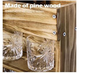Étagère murale <span class=keywords><strong>en</strong></span> <span class=keywords><strong>bois</strong></span> pour bouteilles de vin, avec <span class=keywords><strong>porte</strong></span>-verres à pied, présentoir rustique pour vin, support de rangement avec <span class=keywords><strong>porte</strong></span>-tire-bouchons - Product Image 2
