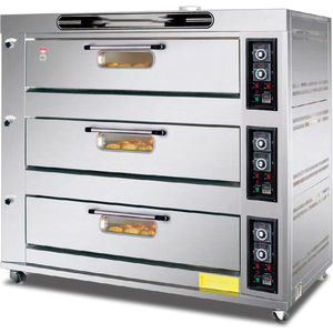 อุปกรณ์เบเกอรี่ เตาอบอเนกประสงค์เชิงพาณิชย์ 3 ชั้น 9 ถาด ใช้ไฟฟ้าและแก๊ส พร้อมระบบป้องกันความร้อนเกิน สำหรับอบขนมปัง เค้ก สภาพใหม่ - Product Image 1