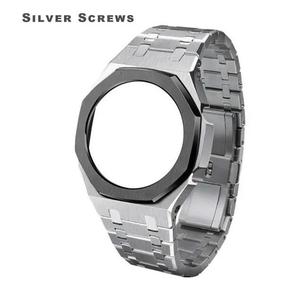 Bracelet de montre de luxe en acier inoxydable pour <span class=keywords><strong>Casioak</strong></span> Mod Kit GA2100 boîtier de lunette à bracelet en métal pour Gshock Mod Kit - Product Image 3