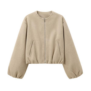 Chaqueta Blusón Acolchada Suave con Cierre, Manga Regular, Cuello Holgado, Tejido de Ganchillo, Nueva Colección de Otoño 2026 para <span class=keywords><strong>Mujer</strong></span> - Product Image 6