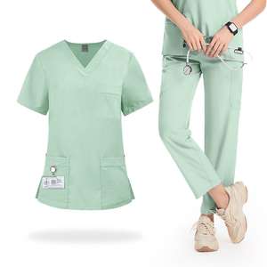 Traje de enfermera quirúrgica Scrub Uniform Conjuntos unisex Suelto transpirable para salones de belleza Nuevo estilo Hospitales Colores OEM Impreso - Product Image 1