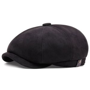 Nouveau chapeau béret rétro britannique printemps-automne pour hommes, chapeau de peintre artistique, chapeau décontracté en daim, chapeau de newsboy - Product Image 6