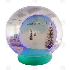 Décorations gonflables boule à neige gonflable géante de Noël avec tunnel maison de tente à bulles gonflable de Noël à vendre