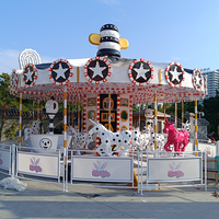 Manège à chevaux pour 24 personnes, pour enfants et adultes, utilisation intérieure et extérieure, idéal pour parcs d'attractions et aires de jeux. En promotion.