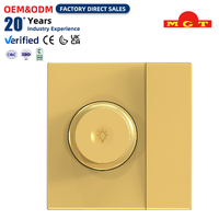 Interrupteur mural OEM standard type 86, combo or, 1 bouton, pour ventilateur de plafond avec régulateur de vitesse, vente en gros