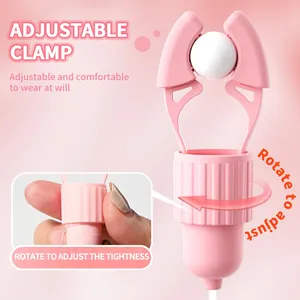 Juguete sexual vibrador para mujer con abrazadera para pezones, masaje de senos, labios, clítoris, Clip, estimulación, masajeador vibrador para lamer la lengua - Product Image 3