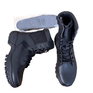 Botas de Combate para Hombre, Negras, de Piel Vacuna, de Caña Alta, Impermeables, Antideslizantes, Ligeras, para Entrenamiento al Aire Libre, Resistentes a la Abrasión, para Uso en el Desierto - Product Image 5