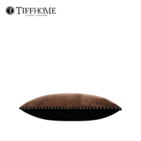 Sarung Bantal Sofa Dekoratif Persegi Portabel Tenun Mewah Cokelat TiffHome, Dapat Disesuaikan