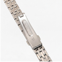 Bracelet de montre en acier inoxydable argenté, bracelet de remplacement en métal multi-liens avec accent cristal et fermoir papillon pour femme