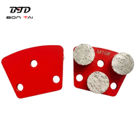 Pattes de meulage diamantées à 3 boutons, à liaison métallique, grain 30, outil diamanté fritté, diamant trapézoïdal, grain 16