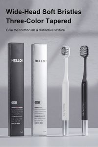 Brosse à dents de luxe à manche manuel plaquée argent, poils extra doux, brosse à dents noire et blanche pour mari et femme - Product Image 2