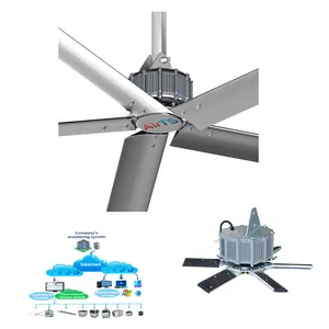 HVLS Ceiling Fan DC Powered With Reliable Motor Restaurants Manufacturing Plants Home Use Workshop Cow Sheep Farms