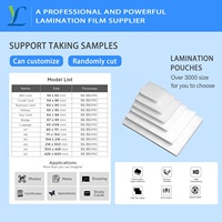 Feuille de stratification thermique blanche mate brillante Film de pochette A4 Film plastique de taille lettre 3mil 5mil pour stratification à chaud de papier