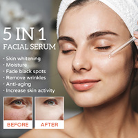 Label privé meilleur vendeur 5 en 1 naturel organique végétalien éclaircissant blanchissant acide hyaluronique visage vitamine c sérum de soin de la peau d
