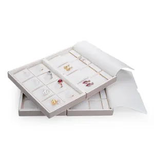 Luxury Foldable Jewelry tray Plastic and Leather jewelry tray jewelry trays display