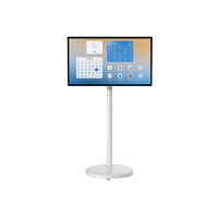 Écran flexible de 32 pouces avec roulettes pivotantes, capable de rotation horizontale et verticale, et projection d'écran sans fil