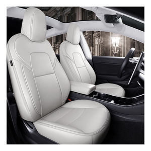Housse de siège avant/arrière en cuir de haute qualité sur mesure pour Tesla Model 3 2023, coussin toutes saisons, garantie 1 an - Product Image 1