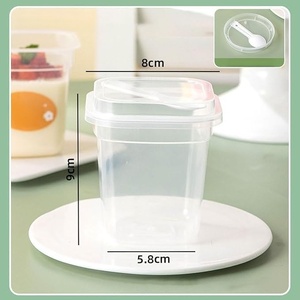 Vaso de Plástico PP Transparente Desechable de 220ml/280ml Personalizado para Pasteles, Yogur, Helado, Pudín y Postres con Tapa y Cuchara - Product Image 4
