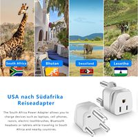Adaptateur de Voyage Afrique du Sud 3 Broches Plates Mise à la Terre Sécurisée AC 100~250V Cuivre Certifié CE ROHS pour Botswana Népal