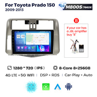 Lecteur radio automatique à écran partagé MEKEDE MS android 12 pour Toyota Prado 150 2009-2013 BT ADAS DVR SWC navigation GPS