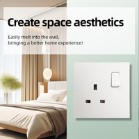 Fábrica Europa Comercio exterior 86 Panel de enchufe de interruptor de pared mate ultrafino 13A Enchufe de red USB estándar británico alemán