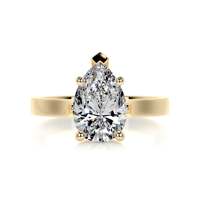 Bagues en argent sterling 925 plaqué or 14 carats, bague de fiançailles solitaire en moissanite de 2 carats, bijoux fins pour femmes