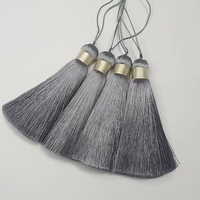 Sjzmm haute qualité 10cm gros glands en soie avec corde porte-clés gland 1000 couleurs pour la fabrication de bijoux décoration