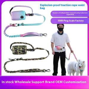 สายจูงสุนัขบันจีแบบปรับได้สุดหรูสายจูงสุนัขแถบสะท้อนแสงทำจากโพลีเอสเตอร์พร้อมสายคล้องทำจากโลหะผสมสังกะสีที่ไม่ต้องใช้มือจับทนต่อการสึกหรอ - Product Image 6