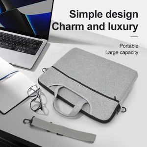 Logotipo personalizado Durable Slim Zipper 13 <span class=keywords><strong>14</strong></span> 15,6 pulgadas Notebook Chromebook Computer Case Neopreno Laptop <span class=keywords><strong>Sleeve</strong></span> Tote Bag con asa - Product Image 5