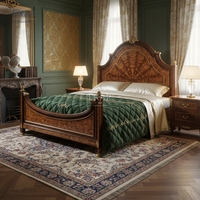 Cama Imperial EKAR Empress Sunburst |   Marco de Madera de Burl Estilo Inglés de Lujo |   Selecciones Premium para Dormitorios Principales
