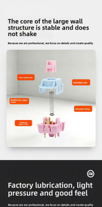 ชุดสวิตช์คีย์บอร์ดแบบ Hot-Swap 5 พิน แบบ Linear พร้อมสารหล่อลื่นจากโรงงาน ระบบสัมผัสเบา/เสียงไพ่นกกระจอก คีย์แคปแบบกำหนดเอง สำหรับของเล่น Fridget - Product Image 3