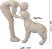 Sculpture de chien pour la décoration de la maison, statue mignonne d'un homme et d'un chien, décoration pour le bureau, cadeaux commémoratifs pour les amoureux des animaux