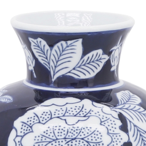 Jarrón de cerámica floral, azul y blanco, de porcelana, decorativo, para mesa, sala de estar, dormitorio, oficina, decoración. - Product Image 5