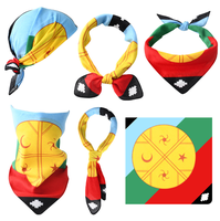 Pañuelo con Estampado de Banderas de Diferentes Países, 55x55cm, Cuadrado, Personalizado, de Algodón Suave, Estilo Deportivo, Secado Rápido, Multifuncional