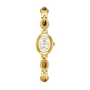Vente directe d'usine, pierre naturelle œil de tigre, palette de couleurs Maillard, design vintage de style français, montre sport en alliage de quartz 18 mm - Product Image 6
