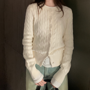 <span class=keywords><strong>Cardigan</strong></span> in Maglia da Donna con Bordo a Contrasto e Bottoni - Top Casual Moderno per Tutti i Giorni - Product Image 1